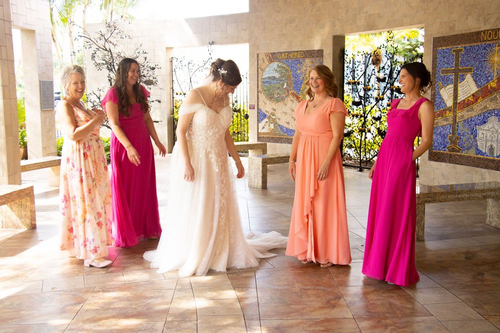 Editorial style wedding photography at St Paul's Catholic Church, Tampa, Florida.