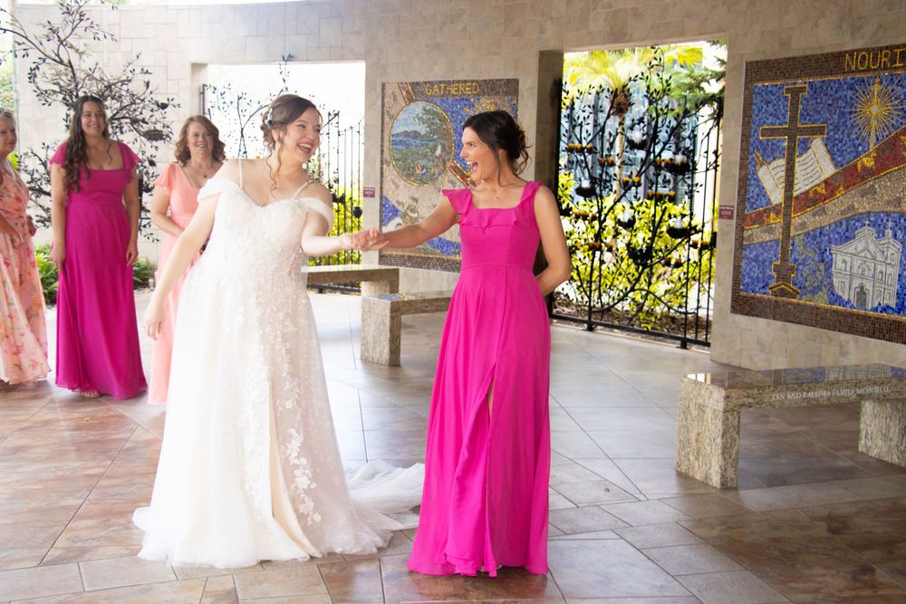 Editorial style wedding photography at St Paul's Catholic Church, Tampa, Florida.