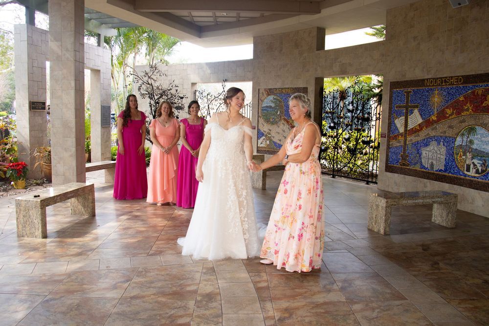 Editorial style wedding photography at St Paul's Catholic Church, Tampa, Florida.