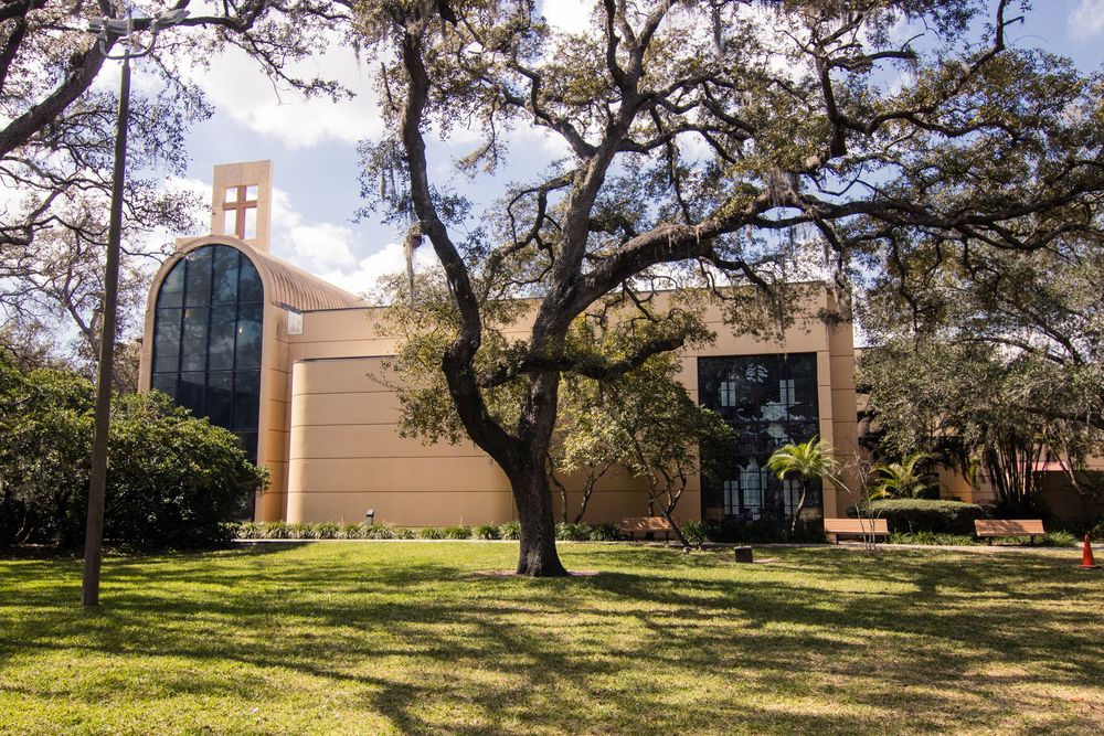 Editorial style wedding photography at St Paul's Catholic Church, Tampa, Florida.