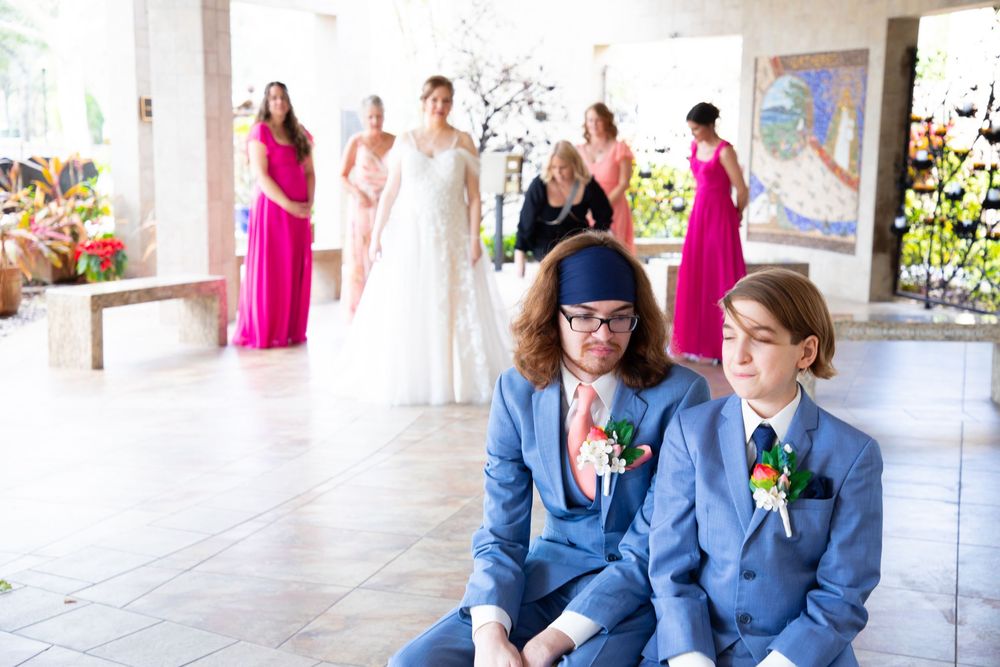 Editorial style wedding photography at St Paul's Catholic Church, Tampa, Florida.