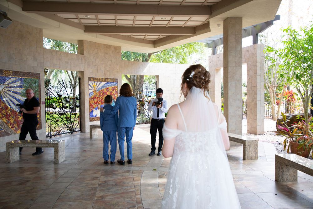 Editorial style wedding photography at St Paul's Catholic Church, Tampa, Florida.