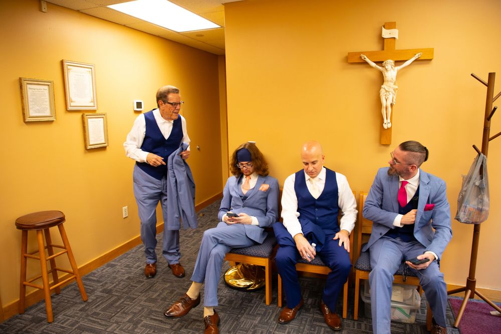 Editorial style wedding photography at St Paul's Catholic Church, Tampa, Florida.