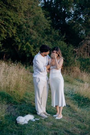 Cotswolds proposal photographer capturing happy tears.