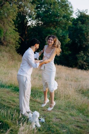 Golden hour engagement photography in the Cotswolds.