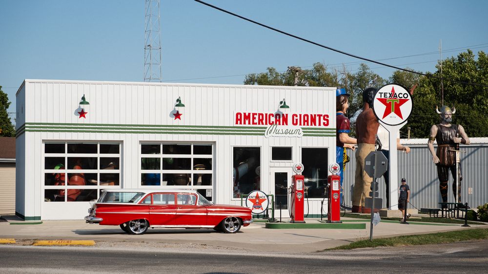 The American Giants Museum in Atlanta, IL on Route 66. September 3, 2026. Photo: David Manning.
