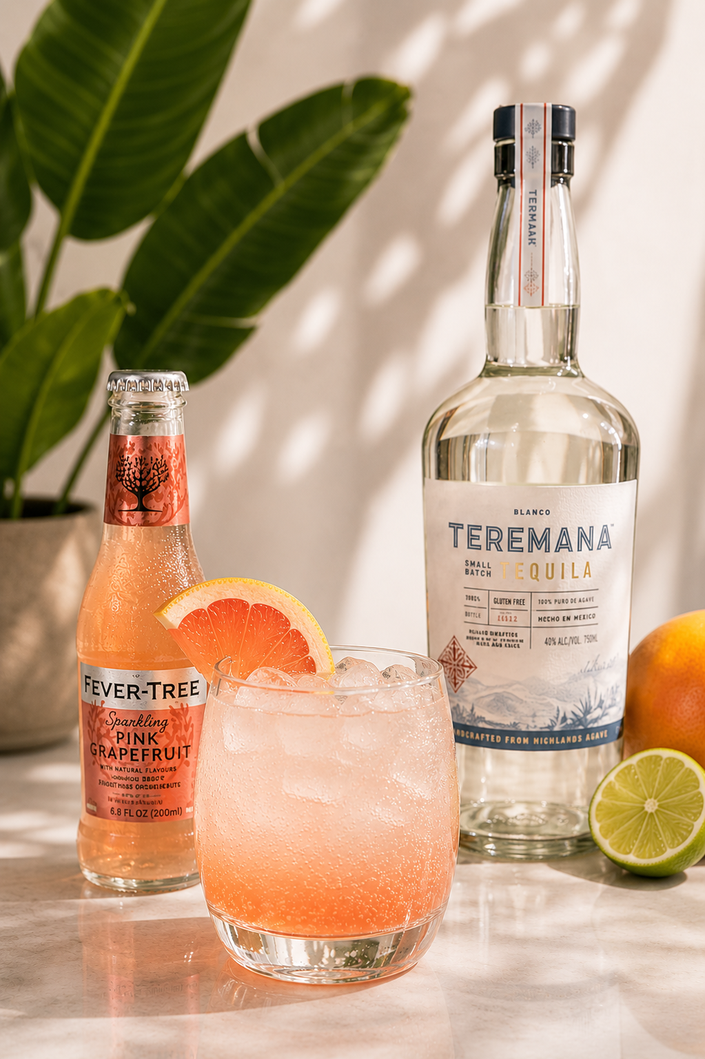 Sparkling Teremana Tequila Peloma at Glow Cafe. Glow Day Spa in Barrie. Best Selling Cocktails with spa beauty services in Barrie area. LLBO