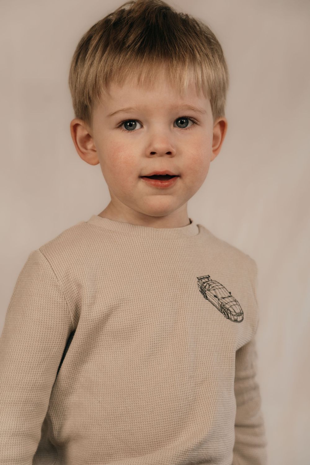 Little boy in a studio photoshoot.