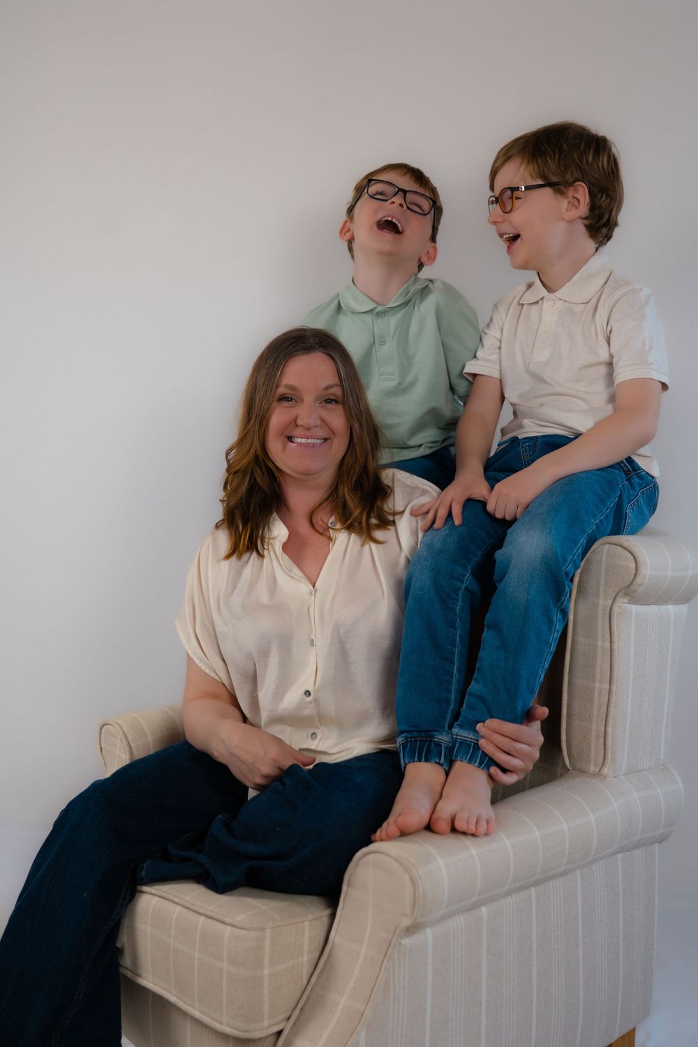 Mother and her sons during mothers day photoshoot