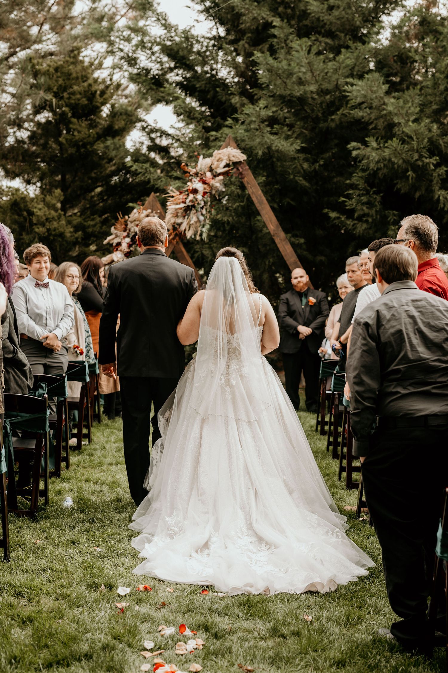 autumn rustic wedding ceremony in October