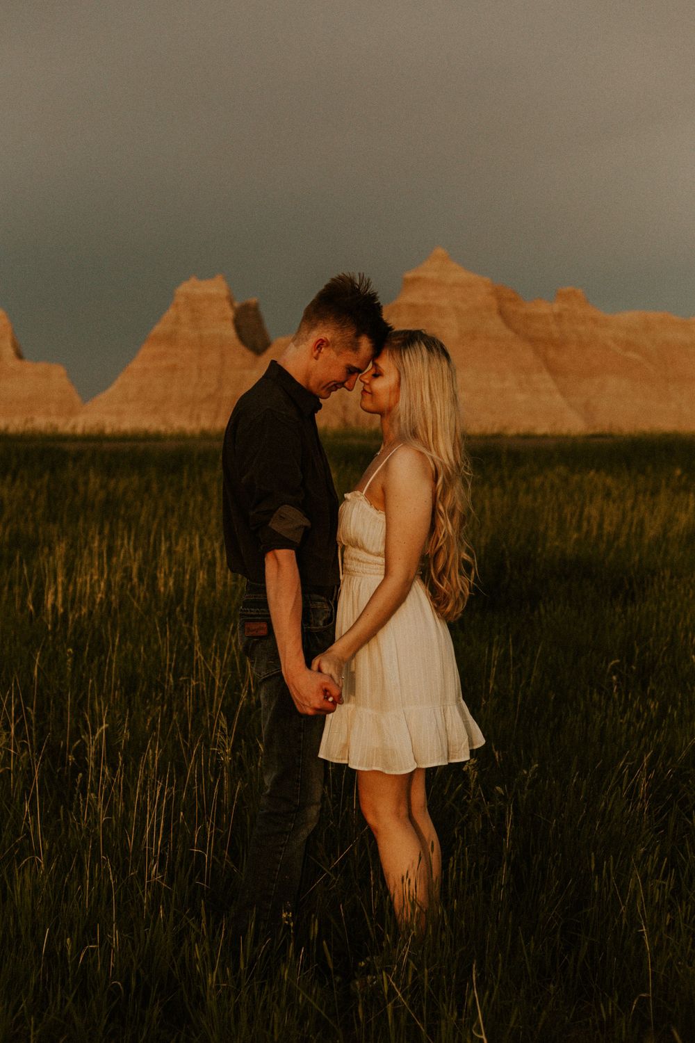 Couple at Sunset in Badlands National Park