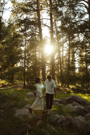 Peyton Hayez photography  candid dreamy warm cinematic forest fiancé coupleelopements