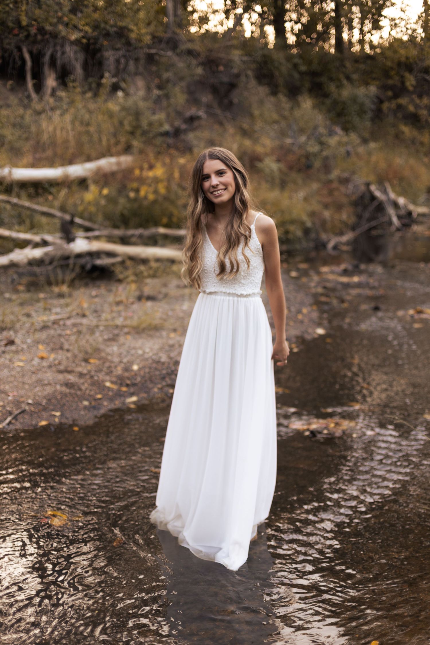 You can never go wrong with senior portraits in a creek.