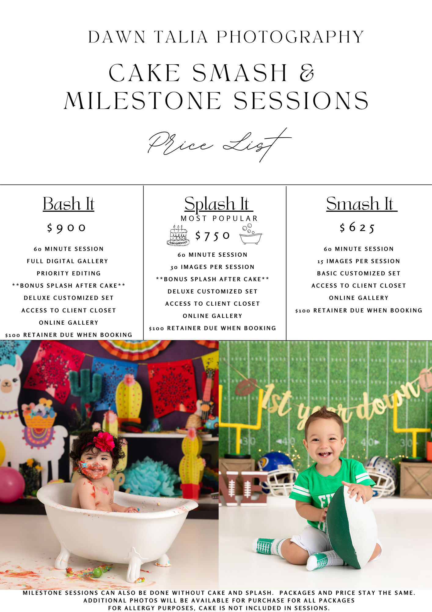 Dawn Talia Photography Pricing - Port Chester, NY - Cake Smash & Milestone Sessions