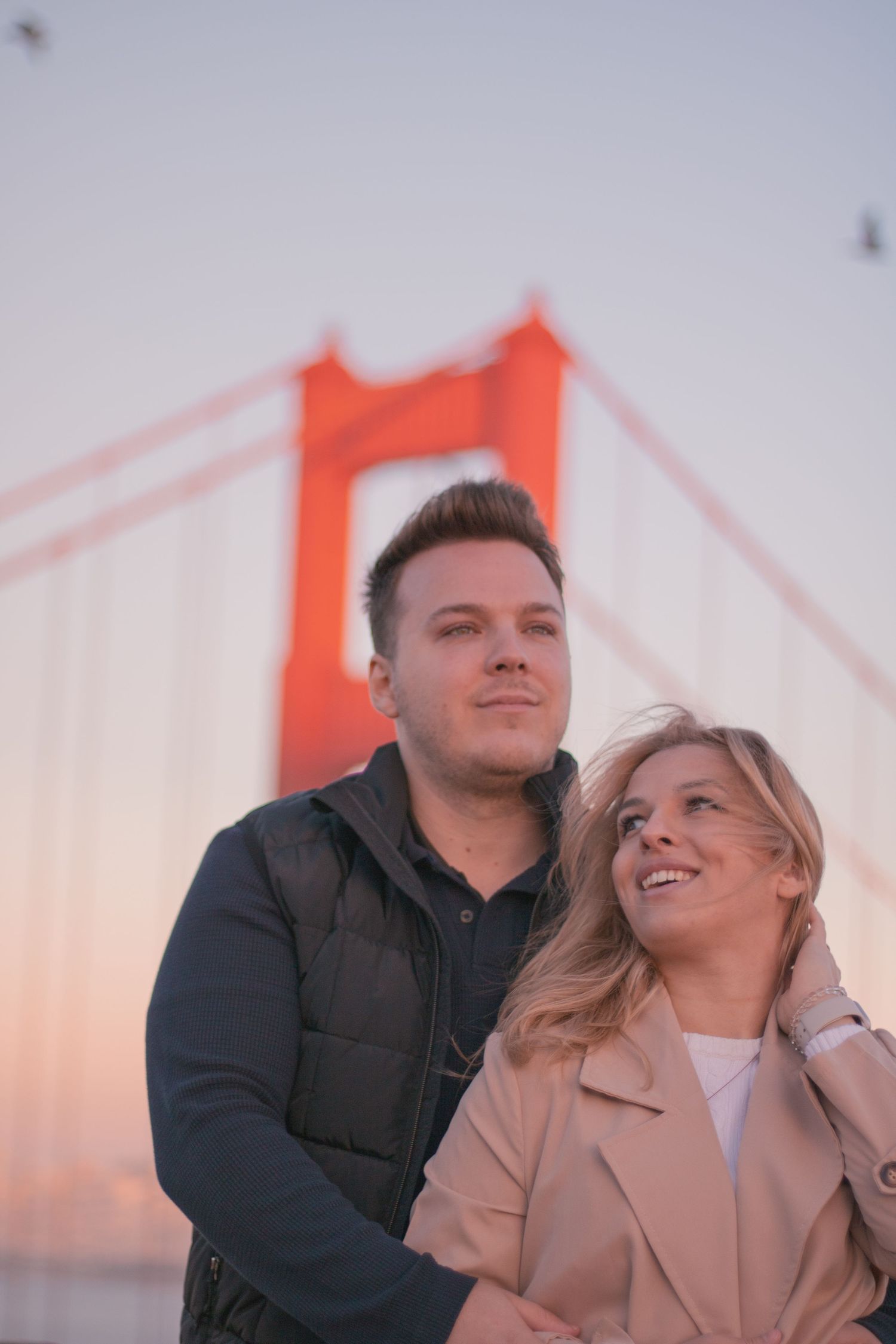 Battery Spencer San Francisco engagement couple photography, Golden Gate