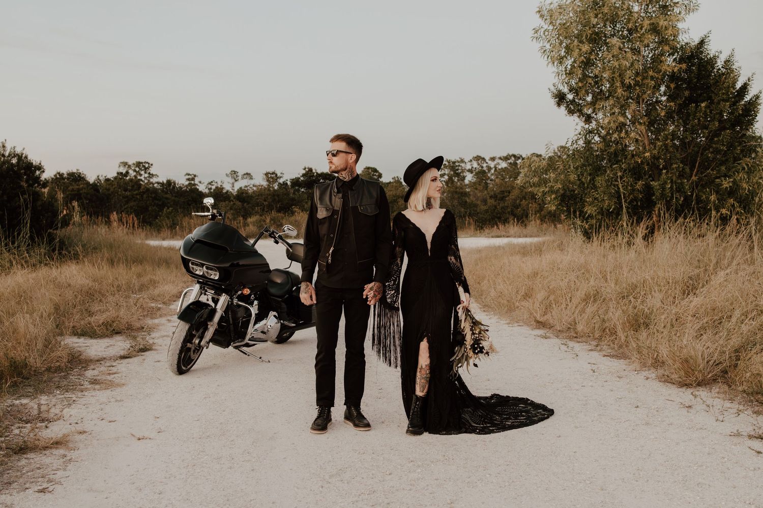 biker wedding for edgy tattooed couple