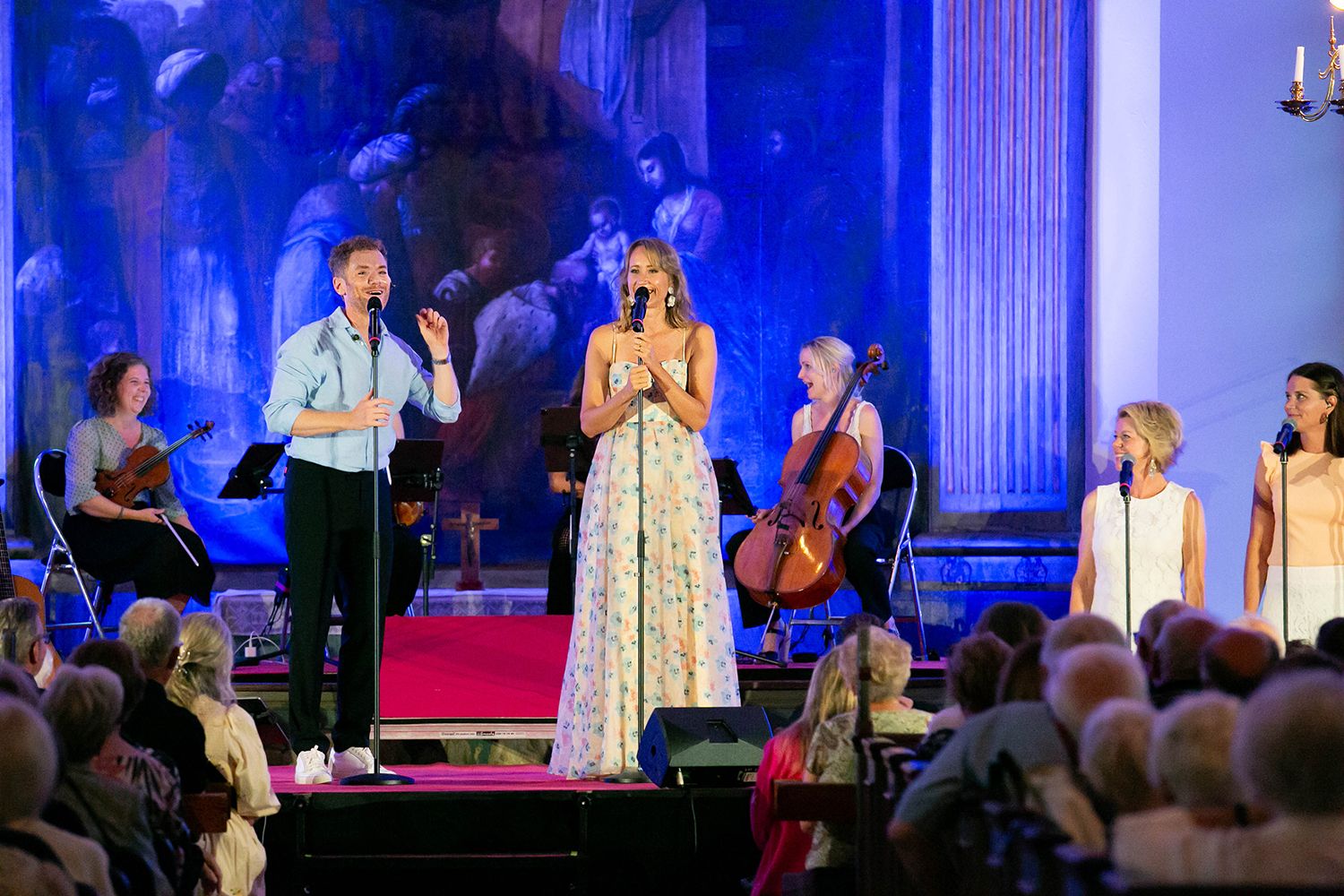 Sommarkonsert i Sankt Anna 2024. Peter Johansson och Matilda Grün. Footgraf Rebecca Nordin.