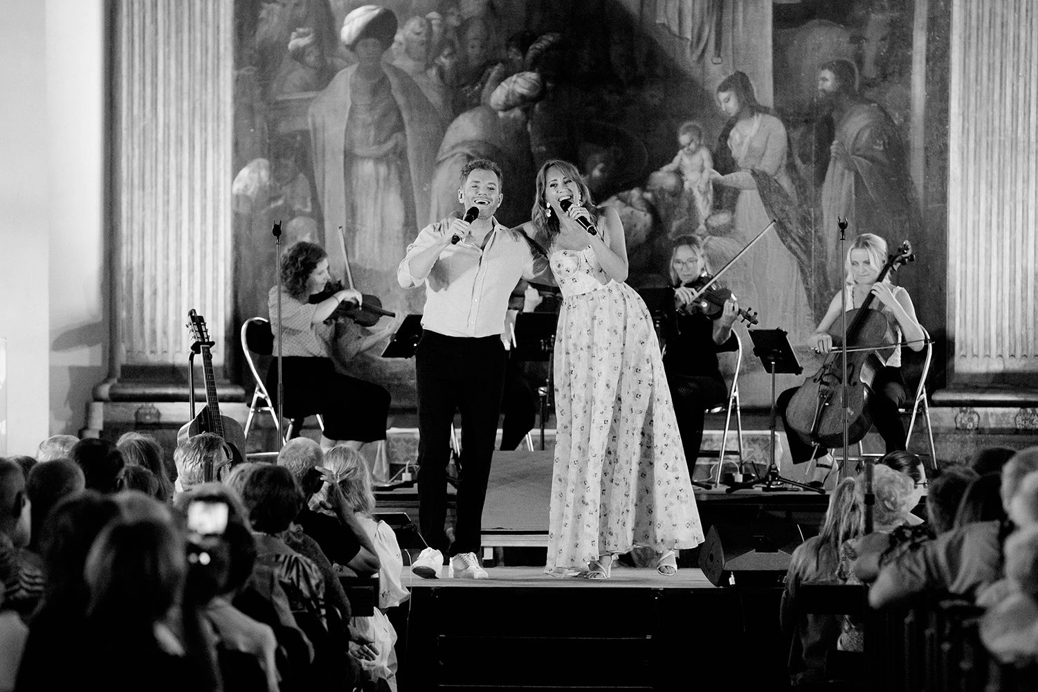 Sommarkonsert i Sankt Anna 2024. Peter Johansson och Matilda Grün. Fotograf Rebecca Nordin.