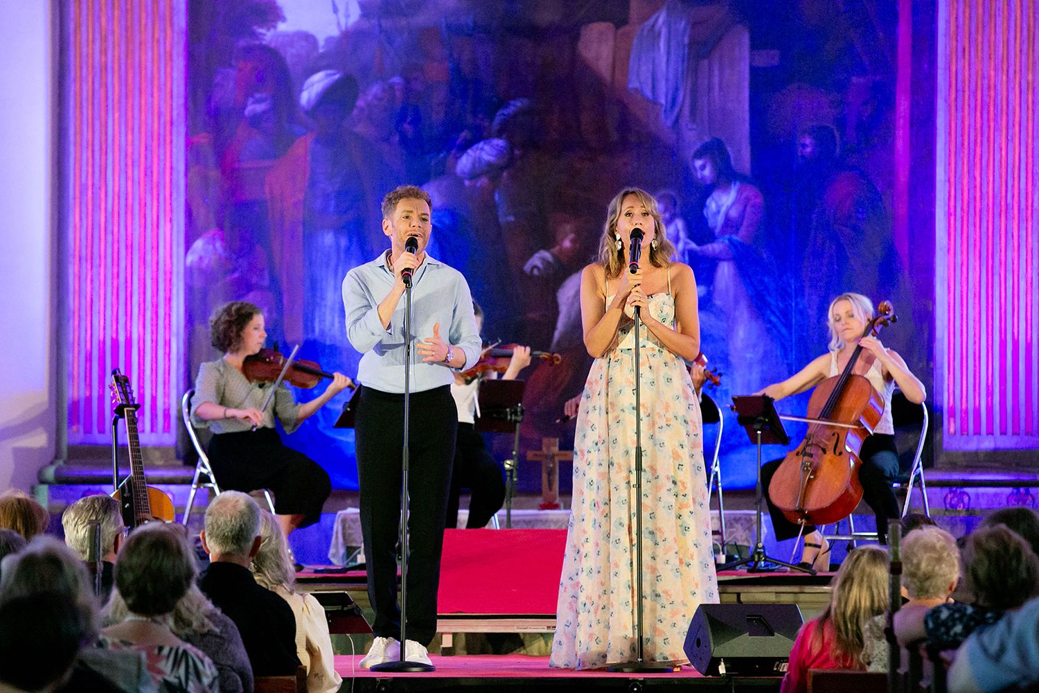 Sommarkonsert i Sankt Anna 2024. Peter Johansson och Matilda Grün. Fotograf Rebecca Nordin.
