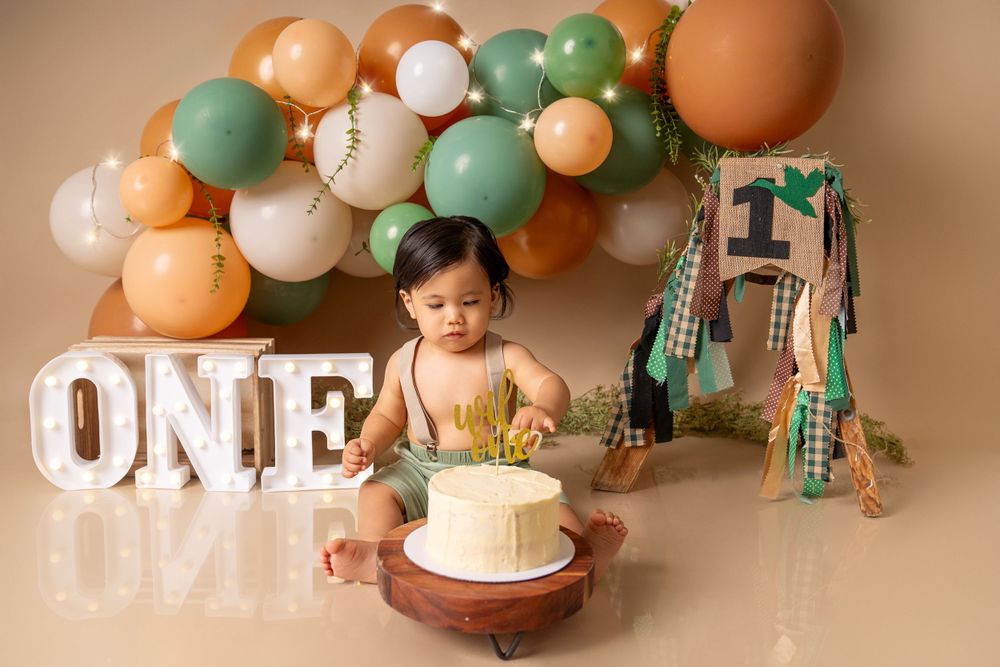 Simi Valley cake smash photographer, Woodland Hills cake smash photos, baby birthday photos Los Angeles