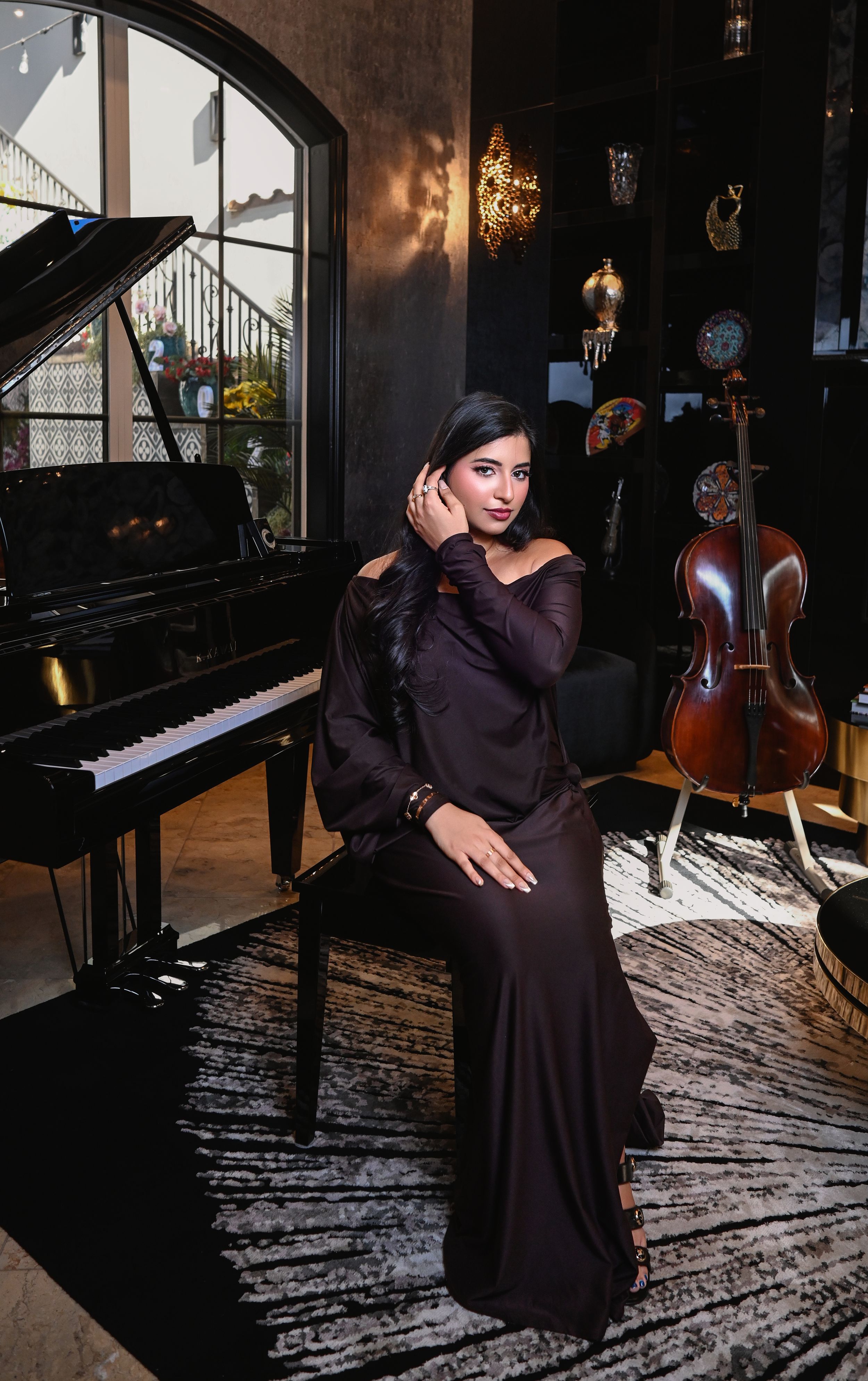 Luxury Editorial Portrait of Momina in her Living Room in Las Vegas by Marley Domeck
