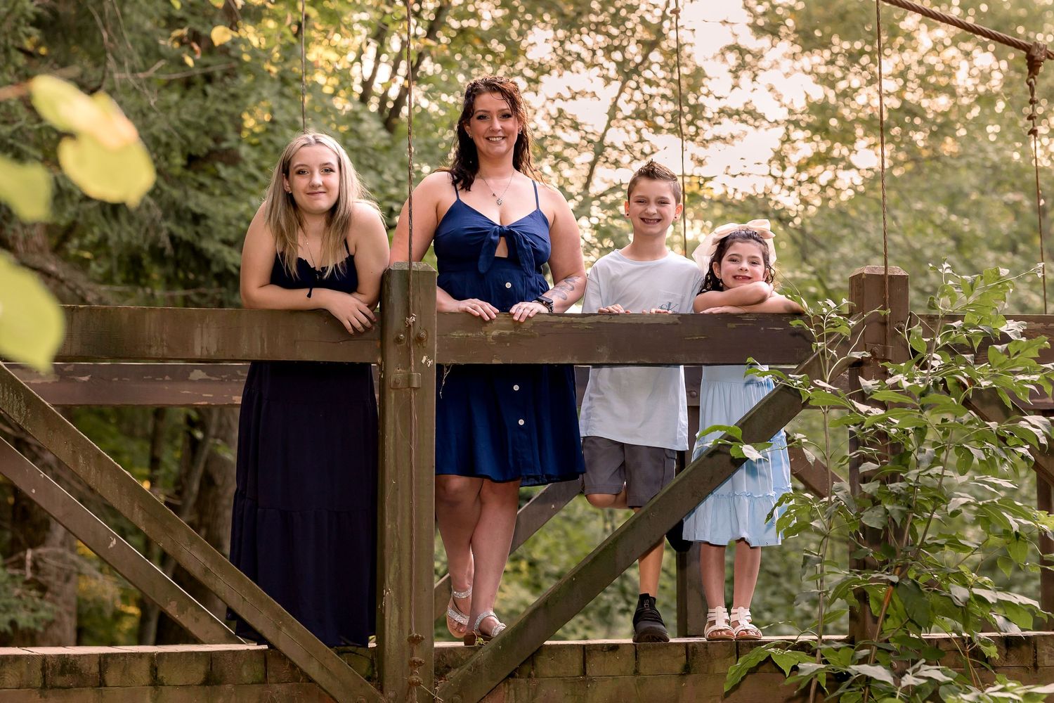 A family at Richfield County park at golden hour.