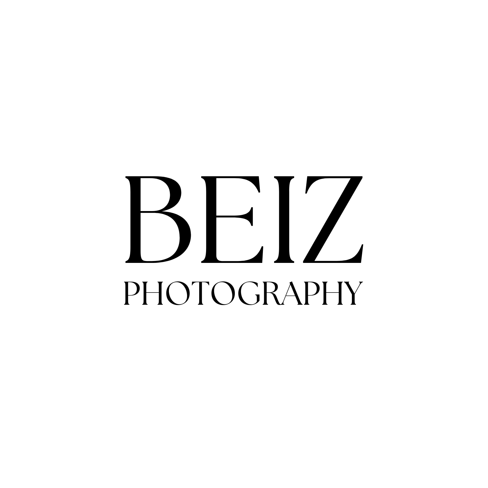 Elegant typography logo for Beiz Photography on white background.