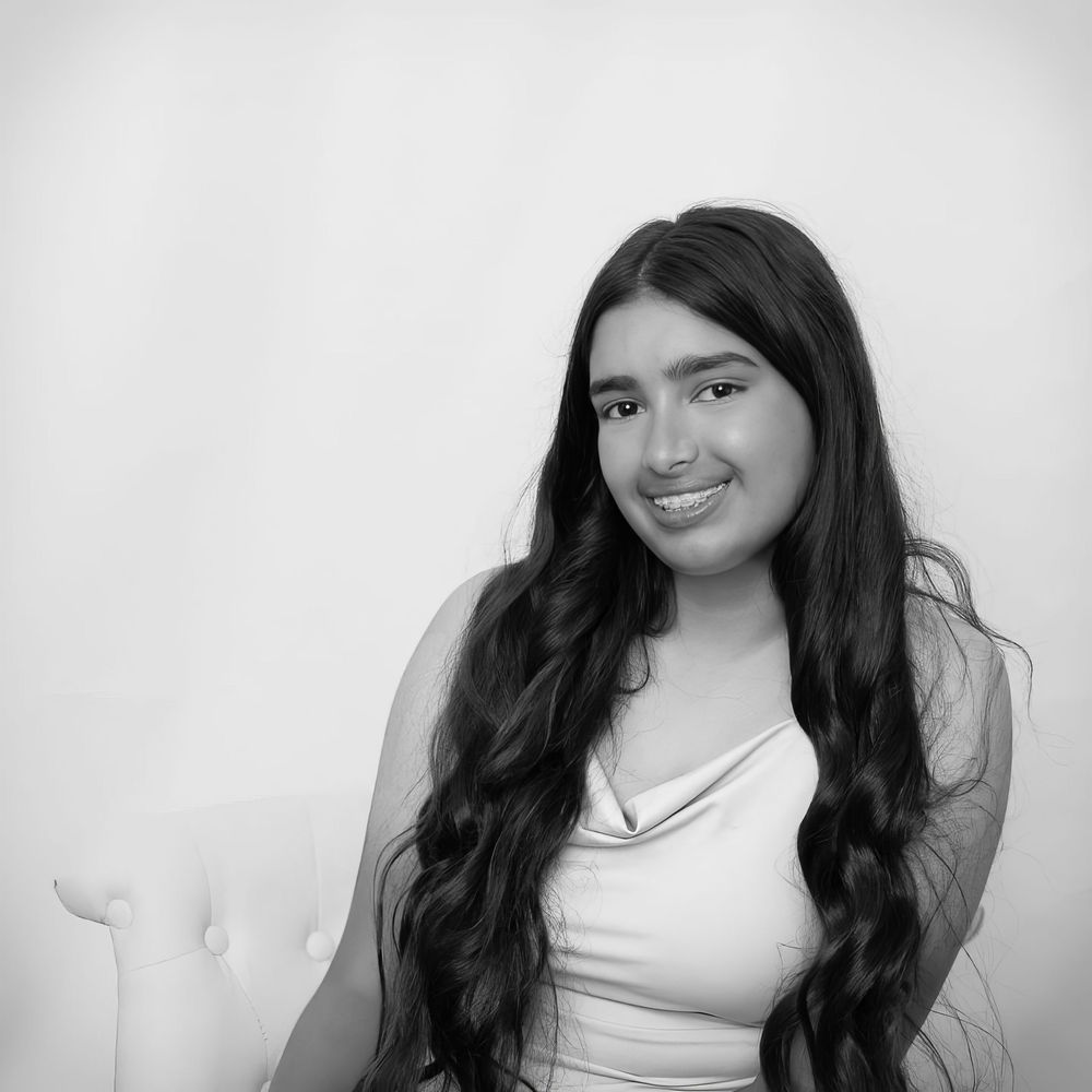 Black and white portrait series showing different poses and expressions in a simple studio setting.
