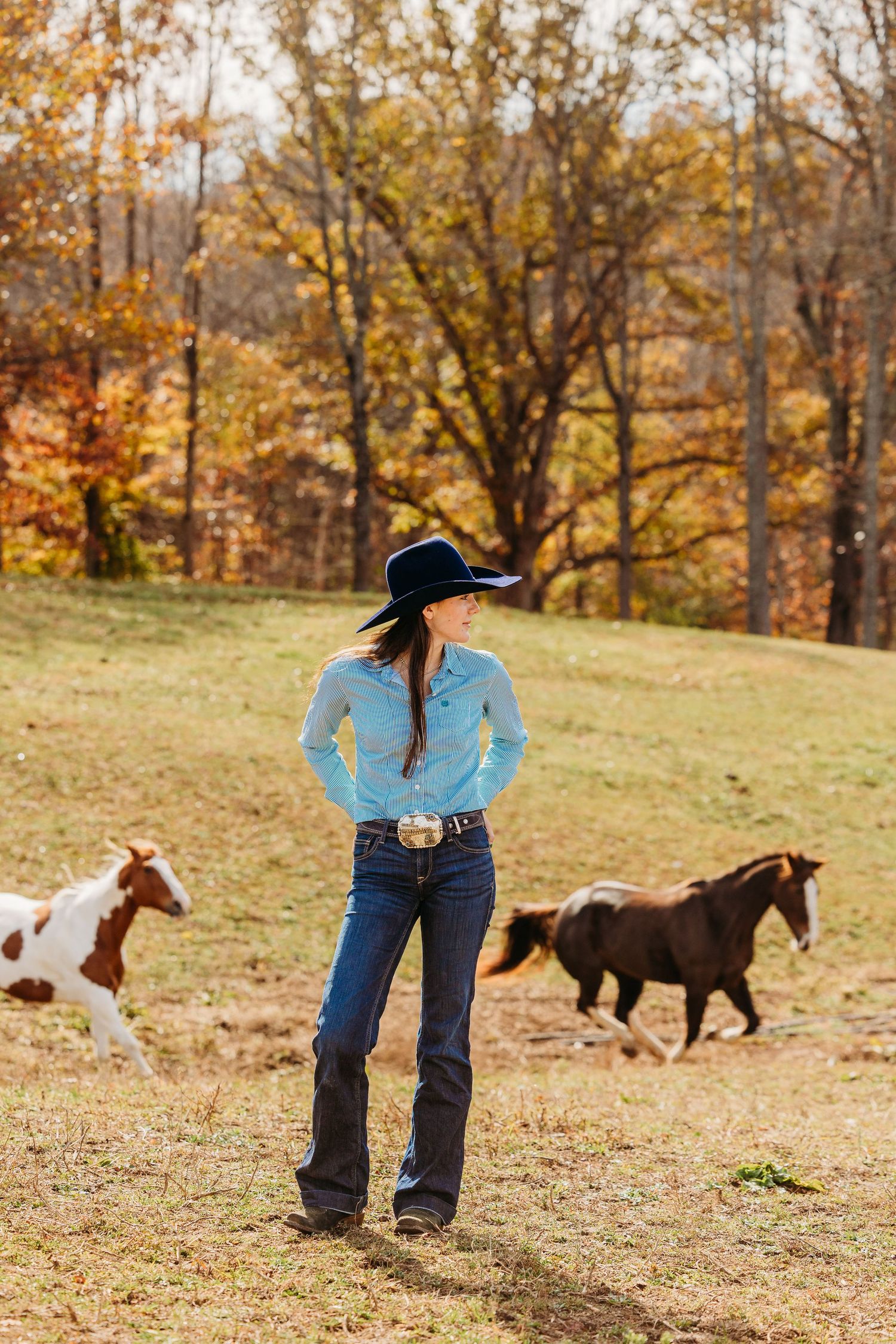kentucky asbury college senior western fashion cowgirl cap and gown session