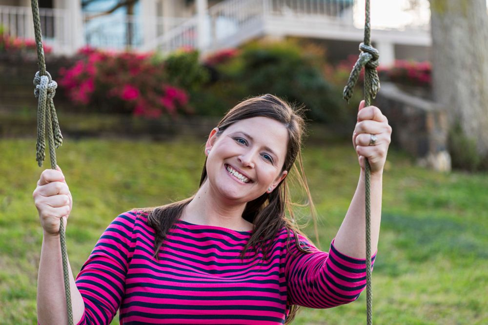 young lady on swing backyard photography