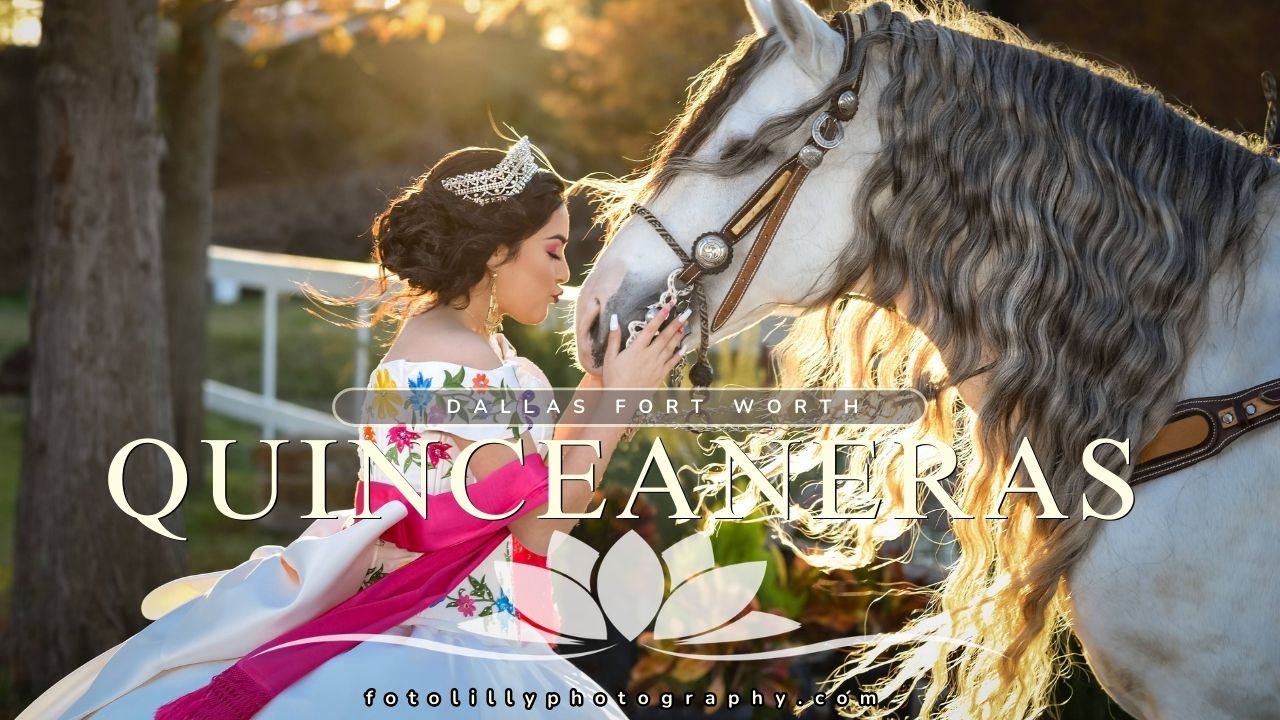 Quinceanera Photos in dallas fort worth save the date sessions fotolilly photography quince photos with horses quince photoshoot locations