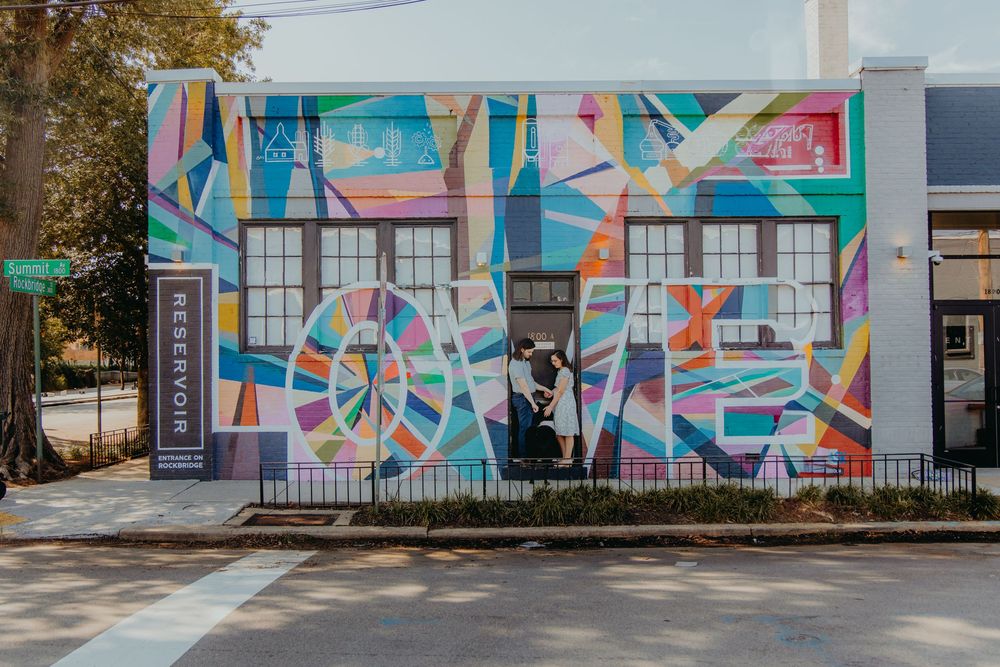 Richmond Scott's Addition engagement session with murals