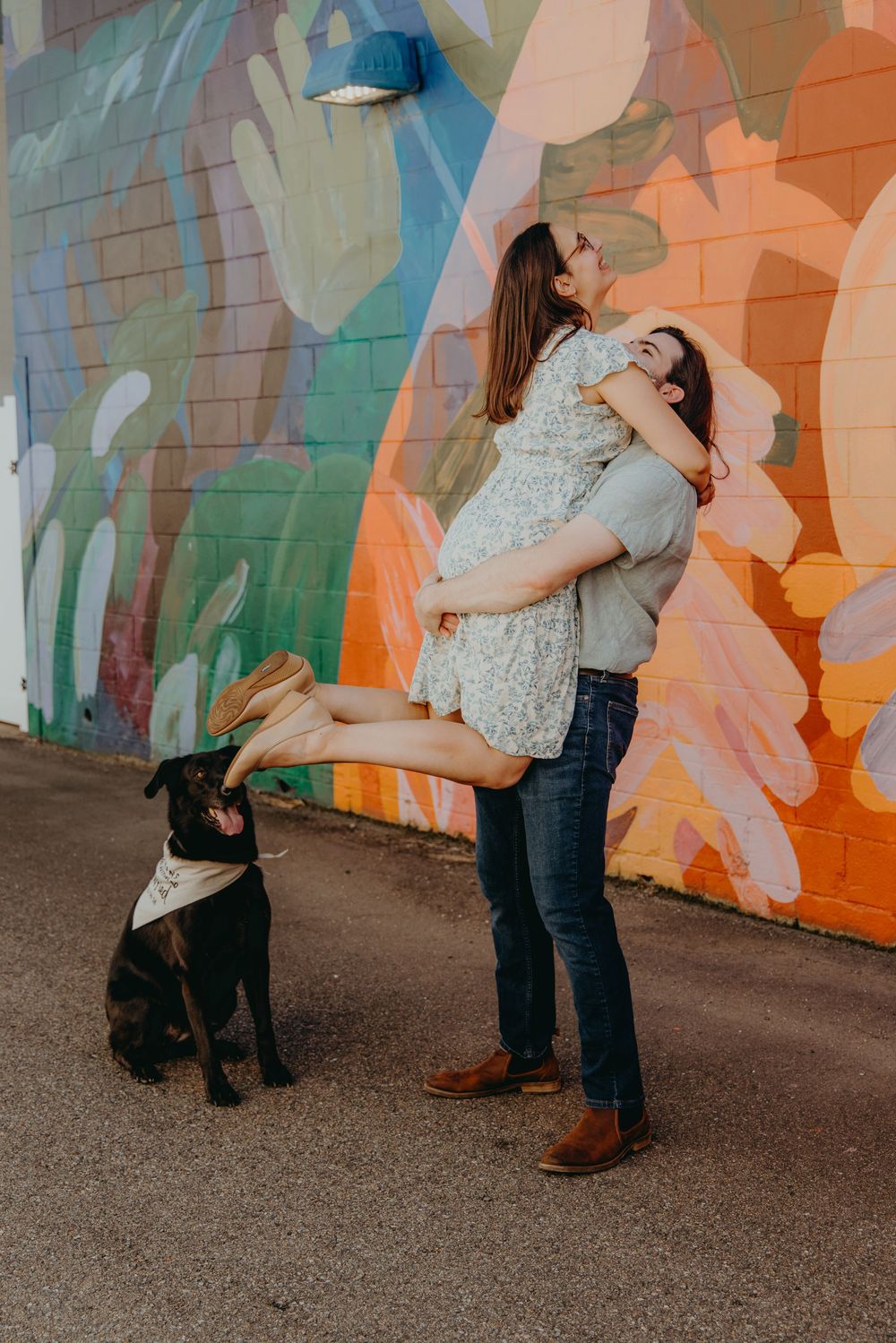 Richmond Scott's Addition engagement session with murals