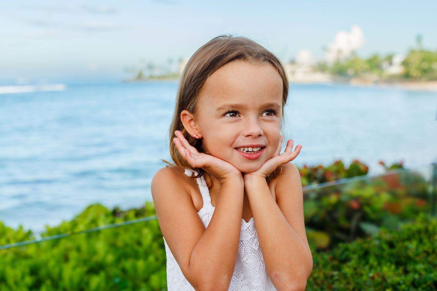 Portrait of a girl at the beach in Dorado, Puerto Rico.