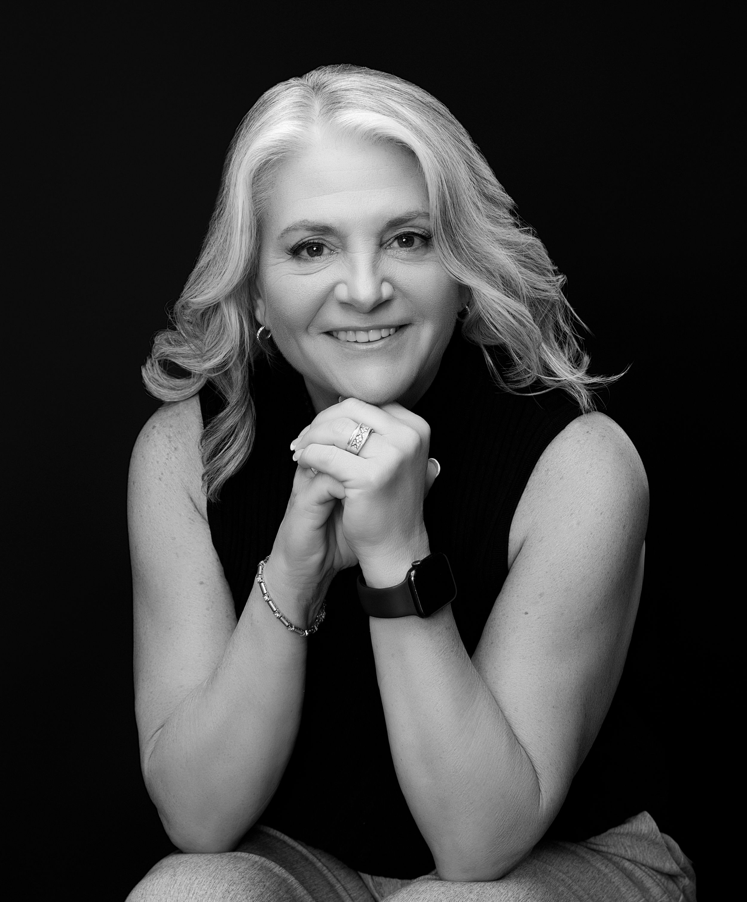 senior woman gray hair modeling portfolio studio natural portraits minimal retouch elegant mature model Sarasota