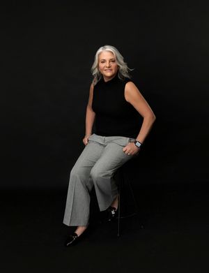 senior woman gray hair modeling portfolio studio natural portraits minimal retouch elegant mature model Sarasota