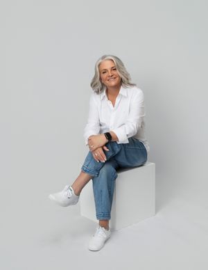 senior woman gray hair modeling portfolio studio natural portraits minimal retouch elegant mature model Sarasota