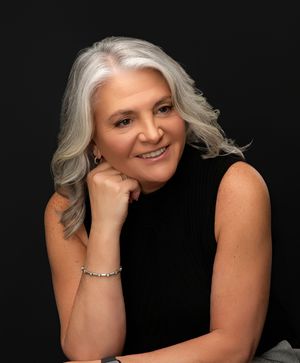 senior woman gray hair modeling portfolio studio natural portraits minimal retouch elegant mature model Sarasota