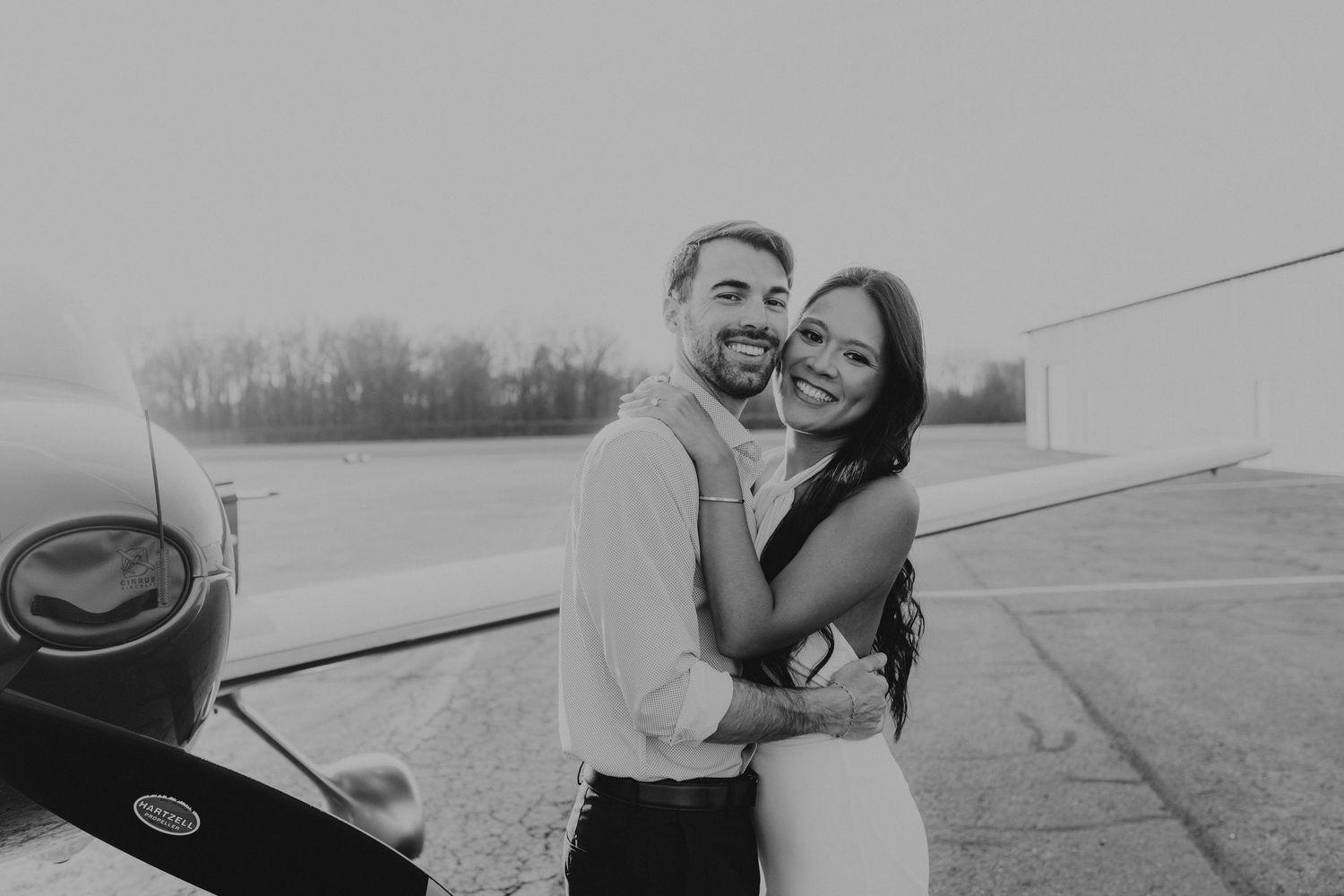 New Jersey engagement photographer, private airplane engagement session NJ, airport engagement photos New Jersey, unique engagement photos