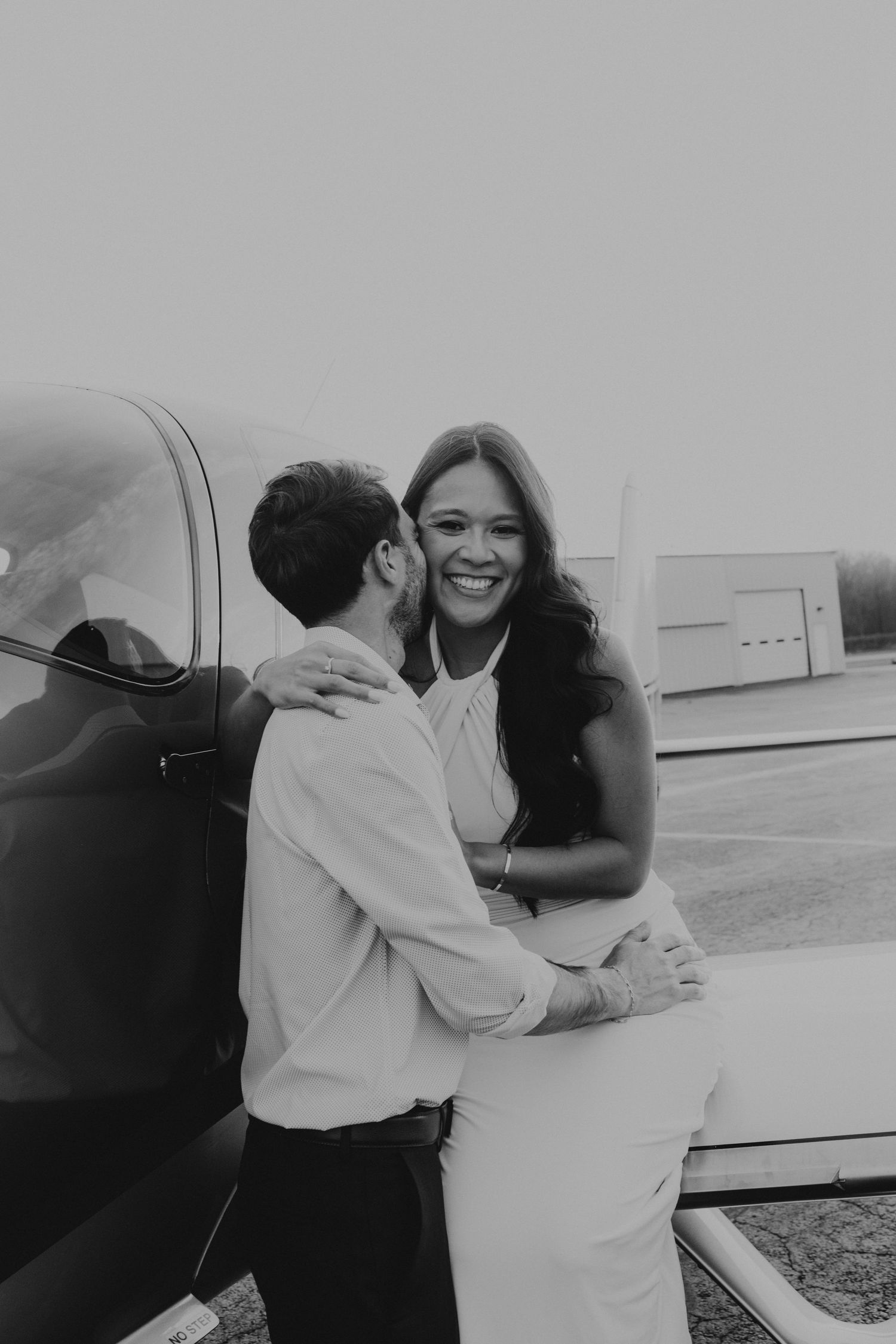 New Jersey engagement photographer, private airplane engagement session NJ, airport engagement photos New Jersey, unique engagement photos