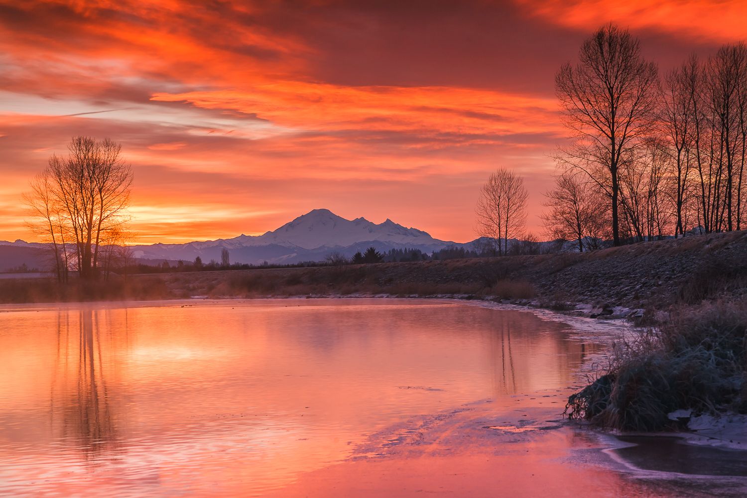 Alouette River Pitt Meadows British Columbia Mount Baker Washington