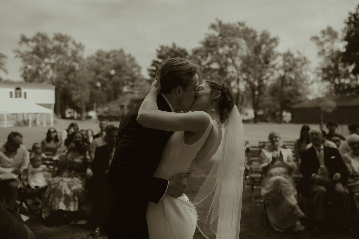 Bride and Groom first kiss