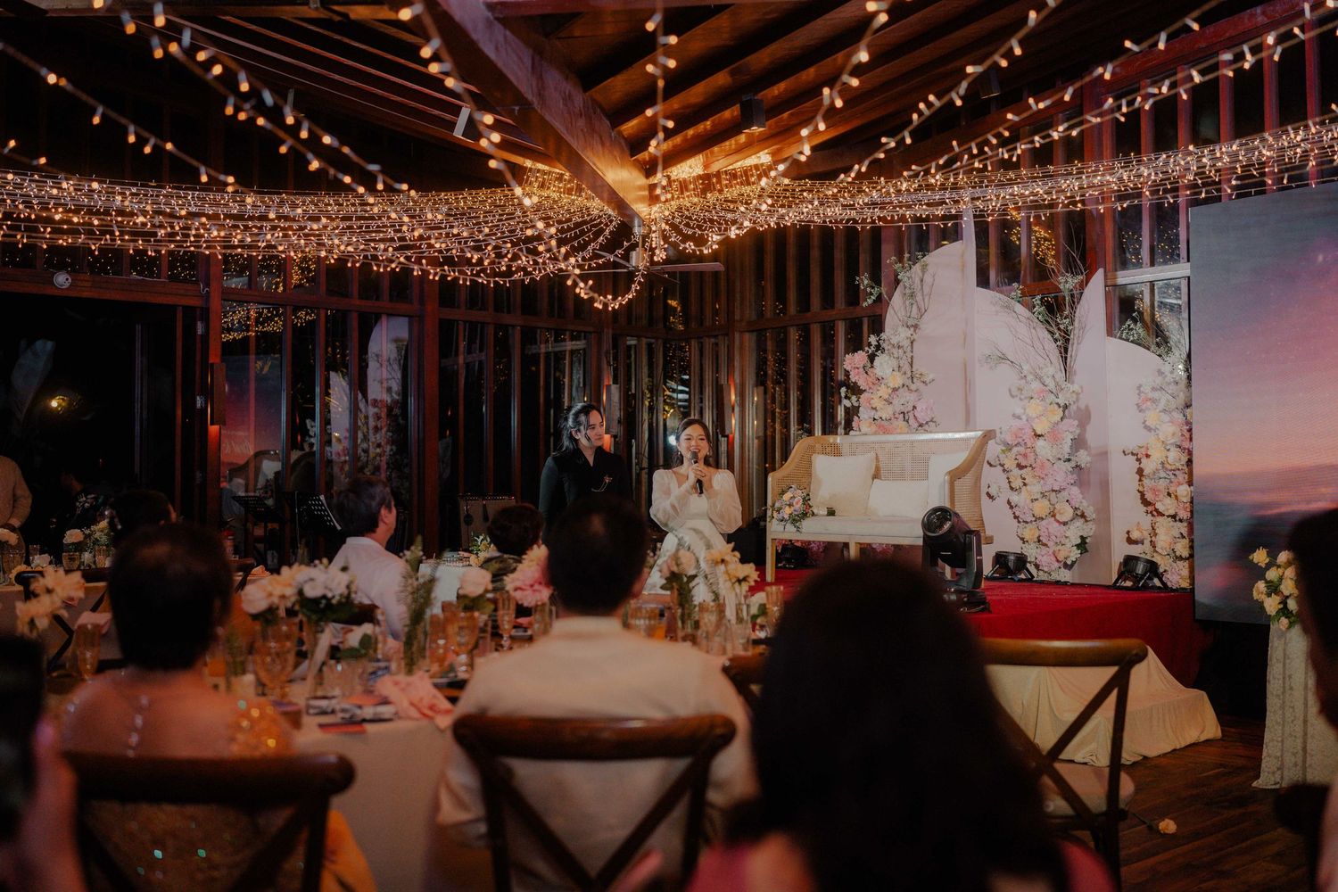 Wedding Reception With Lights