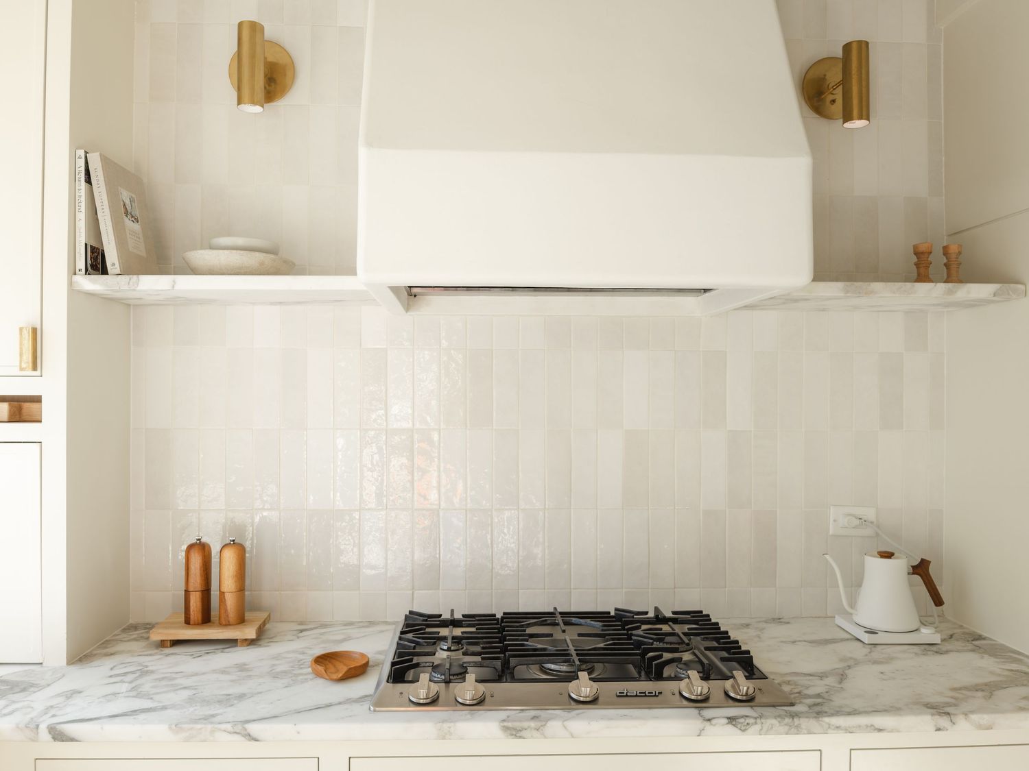A series showing sunlight and shadows cast on wooden cabinets in an interior space.