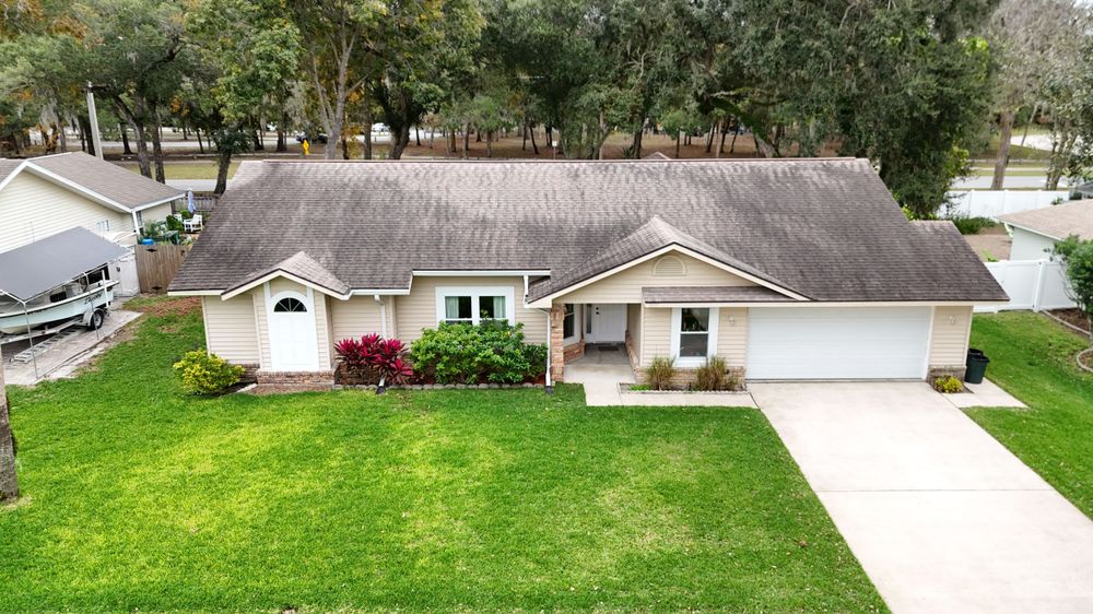 Drone image of front of house