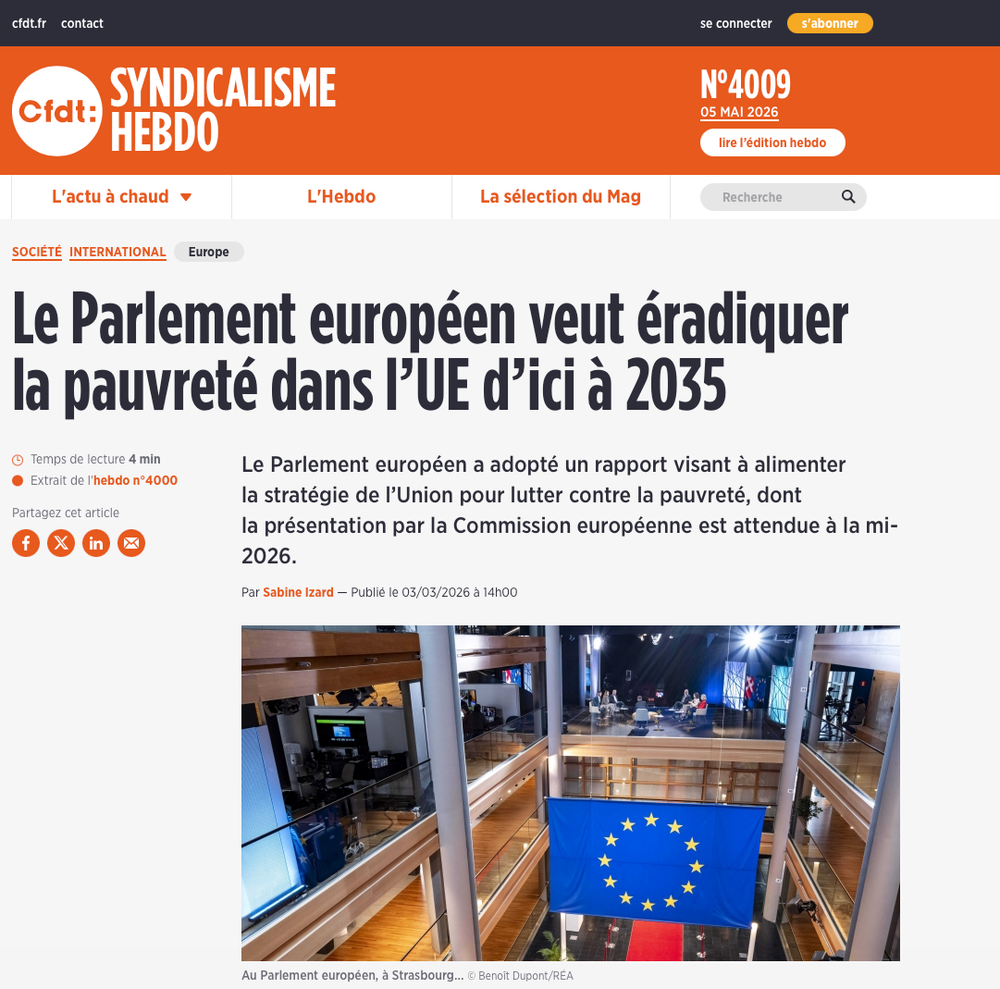 Interior view of the European Parliament in Strasbourg with EU flag, illustrating efforts to eradicate poverty in the EU by 2035.