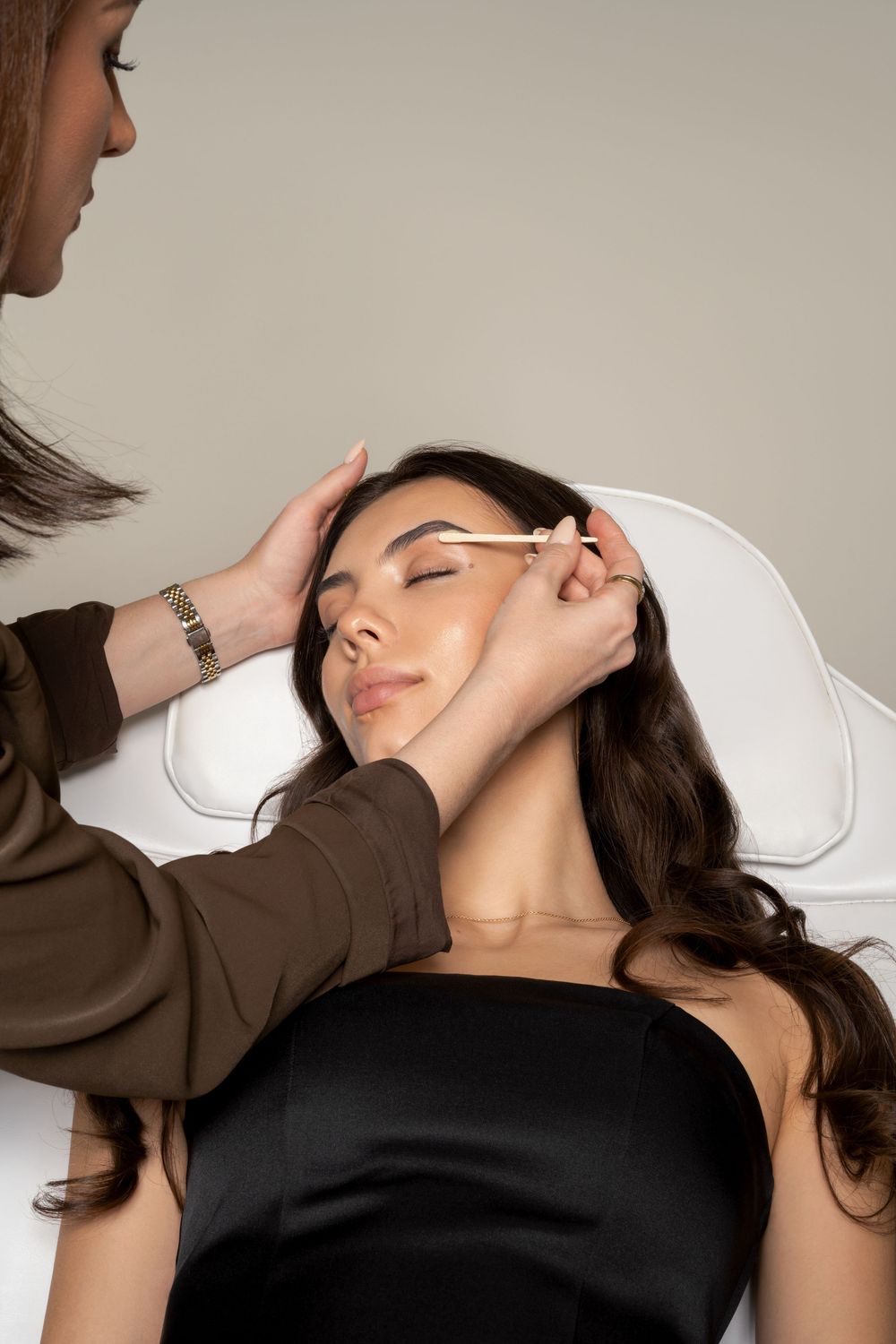 Professional photography created for aesthetic clinic marketing. Medical spa branding image showcasing luxury treatment experience.