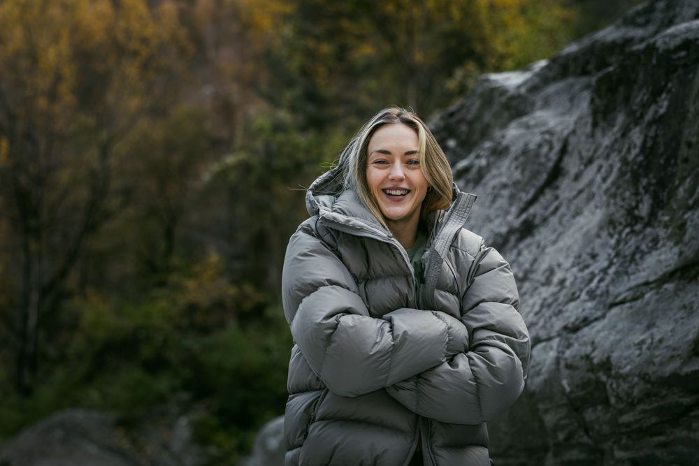 Czech climber Jana Svecova bouldering in Ticino, Switzerland - photo Jan Virt