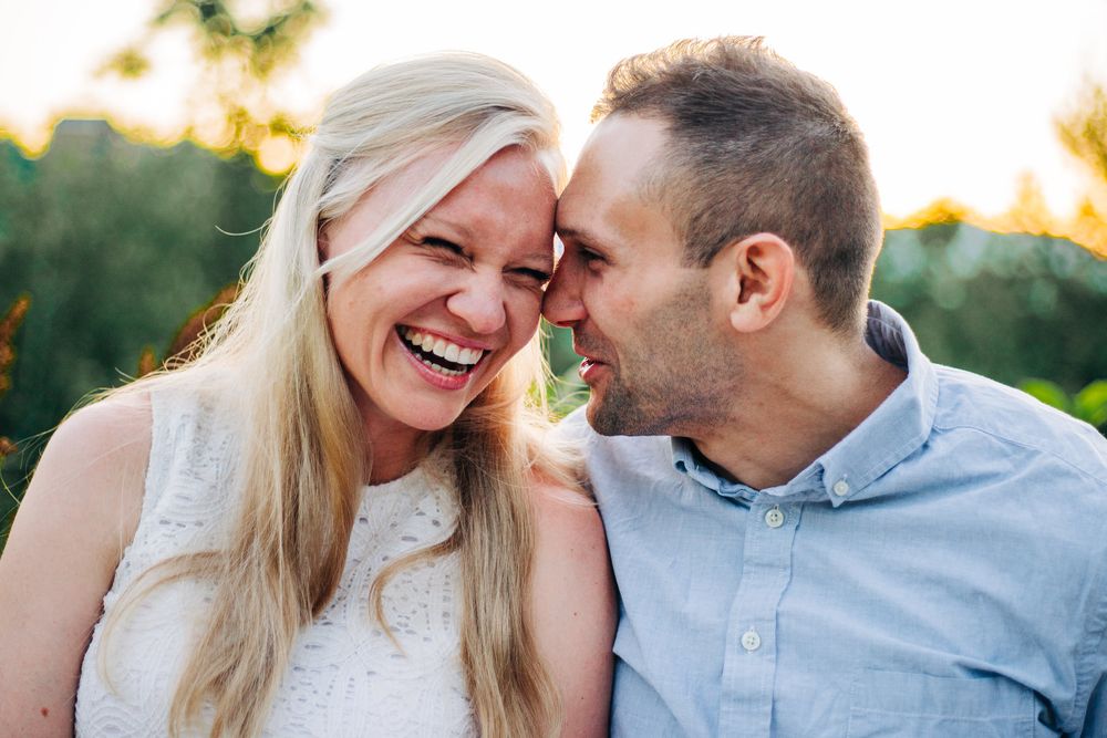 couple laughs