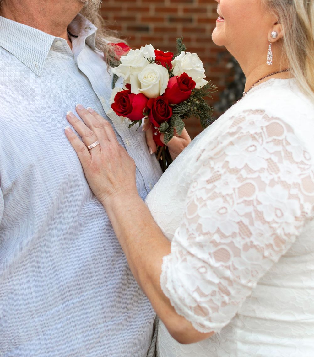 man and woman posed for an elopement style wedding